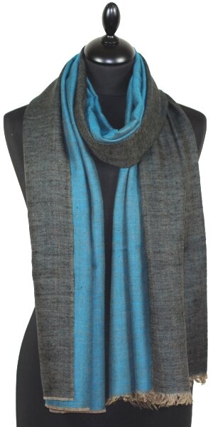 Pashmina Bicolore Noir-Bleu