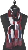 Navy-Red-Grey Cashmere Scarf