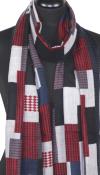 Navy-Red-Grey Cashmere Scarf