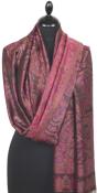 Black-Fuchsia-Green Silk Scarf