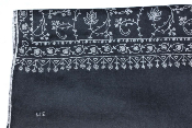 Pashmina noir brodé main