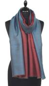 Pashmina Bicolore Bleu-Rouge