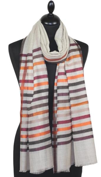 Ecru Wool & Silk Scarf