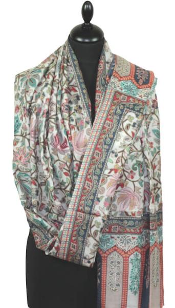 Off-White Embroidered Cashmere Scarf