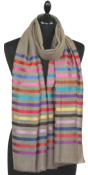 Étole Laine et Soie beige gris