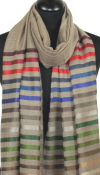 Étole Laine et Soie beige gris