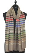 Étole Laine et Soie beige gris