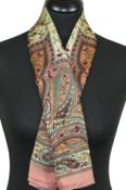 Foulard carré en soie bois-bordeaux-vert