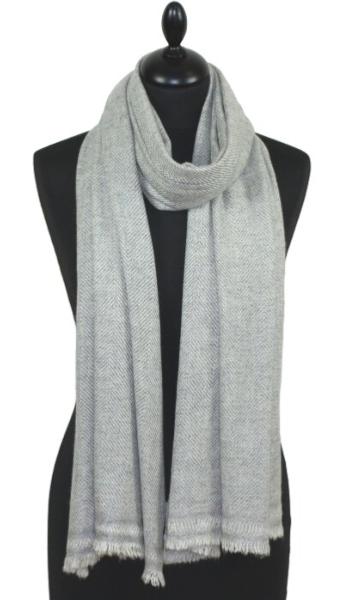 Étole Laine et Cachemire Gris Argent