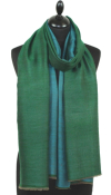 Pashmina bicolore vert-turquoise