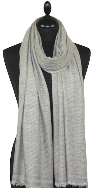 Étole Laine et Cachemire Beige-Écru