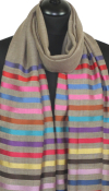Étole Laine et Soie beige gris