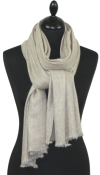Étole cachemire beige gris