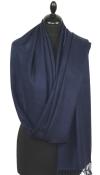 Pashmina Bleu Marine - Étole Cachemire Soie