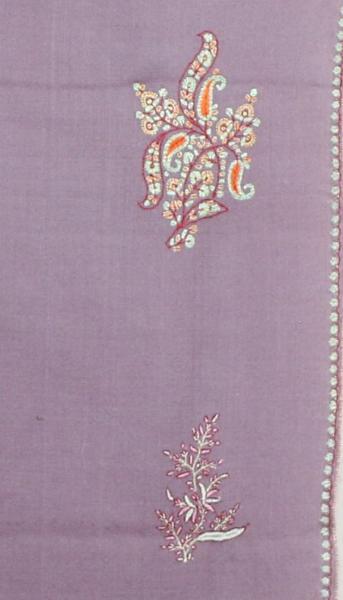 Pashmina Mauve Brodé à la Main