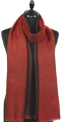 Pashmina 100% Cachemire Bicolore Rouge-Noir