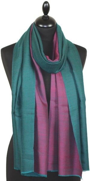 Pashmina Bicolore Vert-Fuchsia