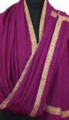 Pashmina violine brodé main