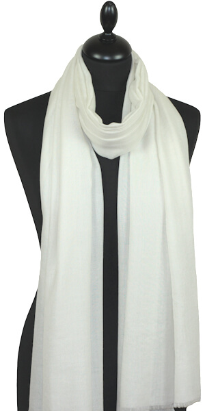 Écharpe Cachemire Blanc Cassé