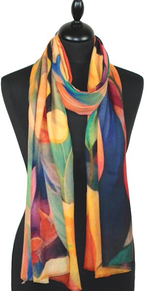 Écharpe Cachemire Fleurs d'Ambre