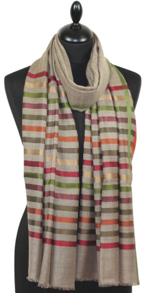 Étole Laine et Soie beige