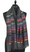 Étole Laine et Soie gris anthracite