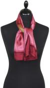 Foulard Carré en Soie Framboise-Rose-Vert