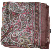 Foulard carré en soie marron