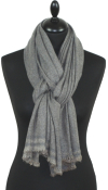 Étole cachemire gris beige