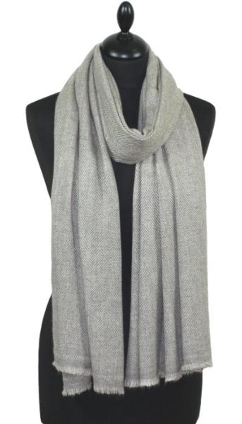 Étole Laine et Cachemire Gris-Taupe