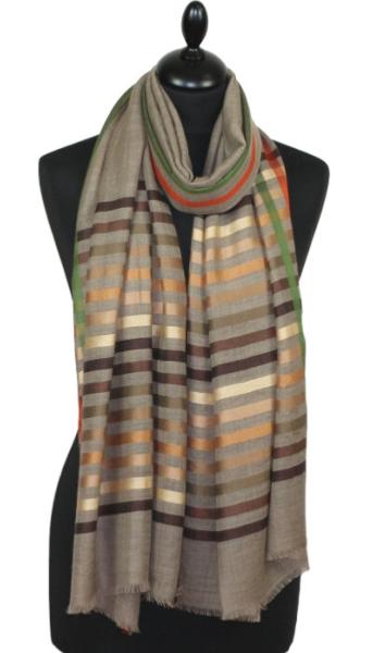 Taupe Wool & Silk Scarf