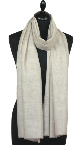 Pashmina 100% Cachemire Beige Clair