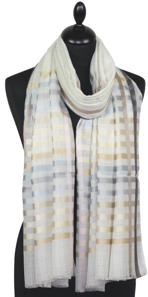 Ecru ivory Wool & Silk Scarf