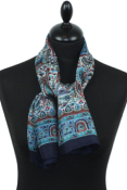 Foulard carré en soie marine