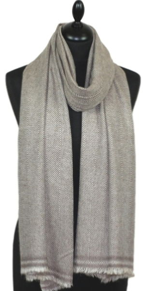 Beige Wool and Cashmere Shawl