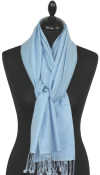 Pashmina Bleu Ciel - Étole Cachemire Soie
