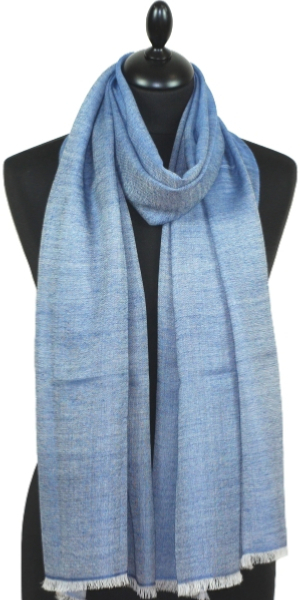 Châle en laine bleu jean