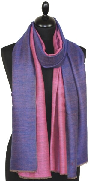 Pashmina Bicolore Bleu-Rose
