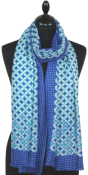 Écharpe Cachemire bleu roi-turquoise