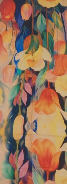 Amber Flowers Cashmere Scarf