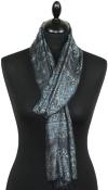 Étole Modal/Soie noir-gris-bleu