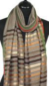 Étole Laine et Soie beige gris