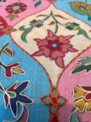 Étole Cachemire Multicolore Floral Brodée