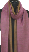 Pashmina 100% Cachemire Bicolore Magenta-Bistre