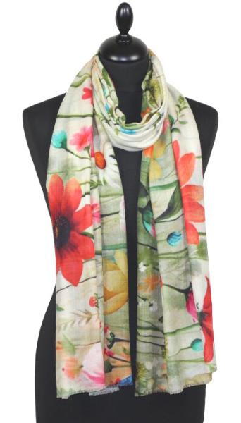 Écharpe Cachemire Prairie Fleurie