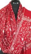 Pashmina Rouge Hermès Brodé à la Main