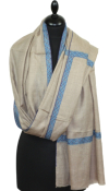 Pashmina beige gris brodé main