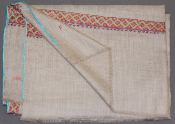 Pashmina beige brodé main