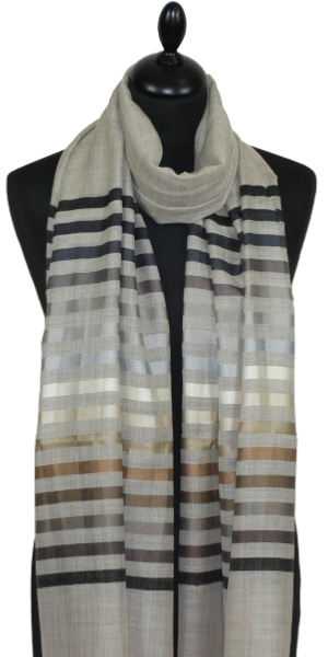 Étole Laine et Soie beige