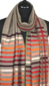 Étole Laine et Soie beige gris